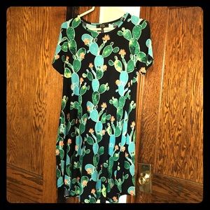 Funky cactus print swing dress